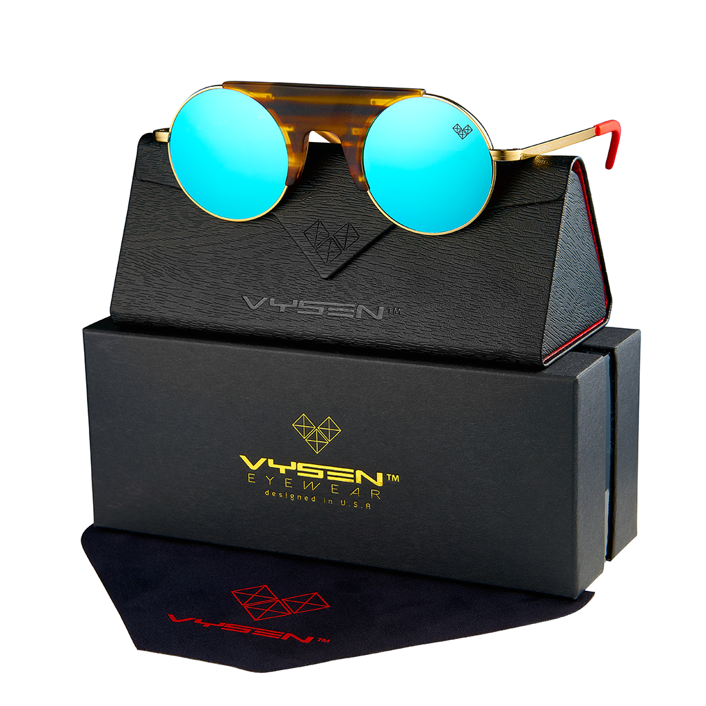 RUBY ARMAZON DORADO LENTES AZUL ESPEJADOS