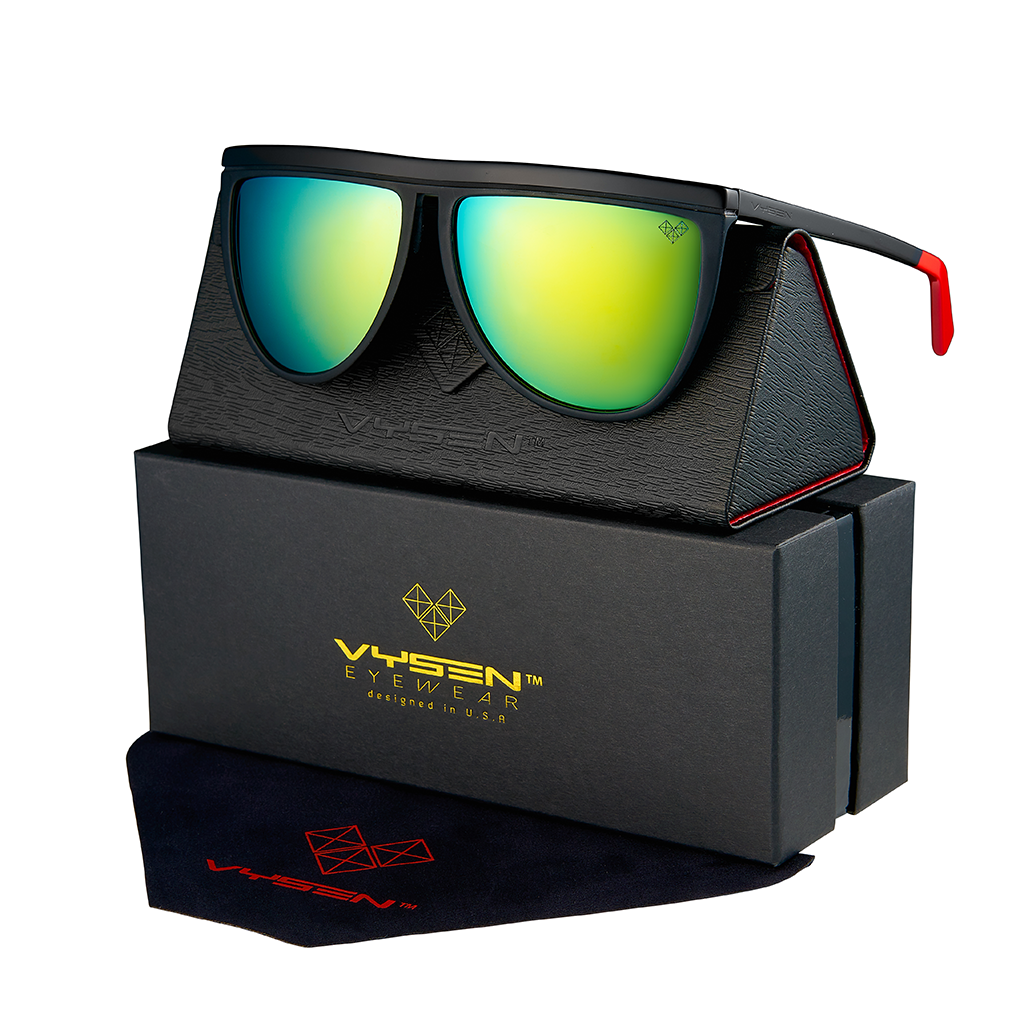 OMIKU ARMAZON ACETATO NEGRO LENTES DORADOS SATINADOS