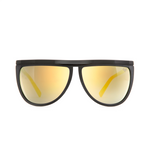 OMIKU ARMAZON ACETATO NEGRO LENTES DORADOS SATINADOS
