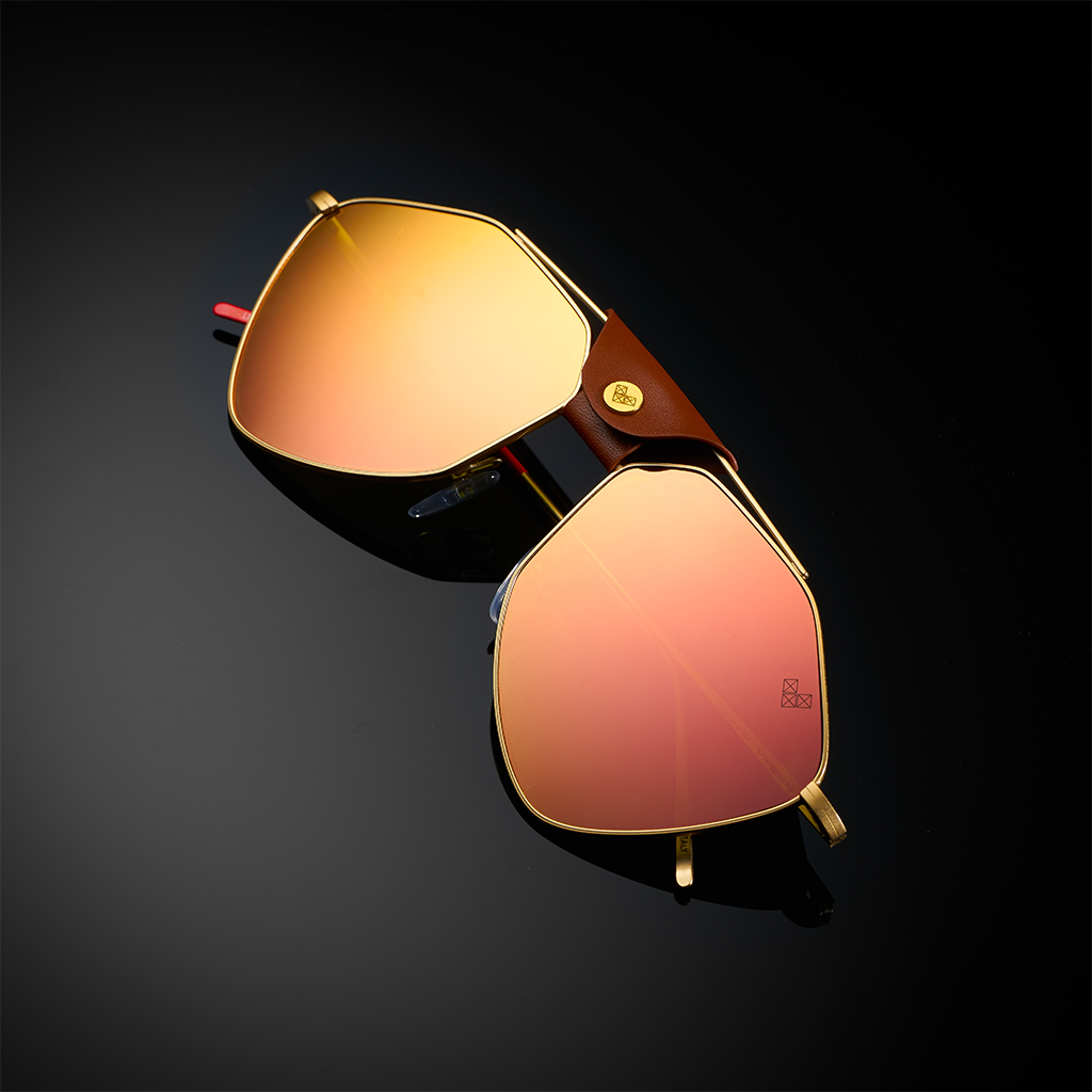 LETEC ARMAZON DORADO LENTES ROSA ESPEJADO
