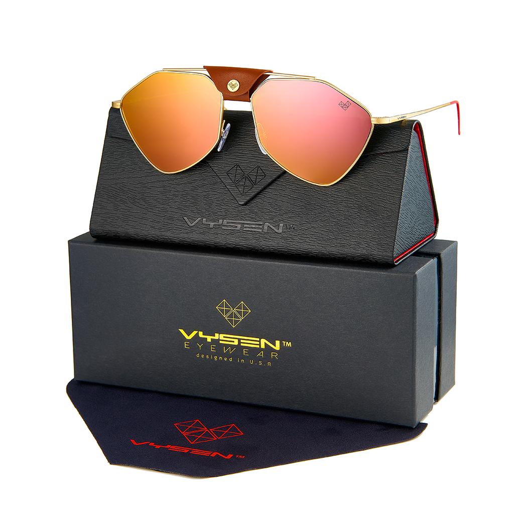 LETEC ARMAZON DORADO LENTES ROSA ESPEJADO