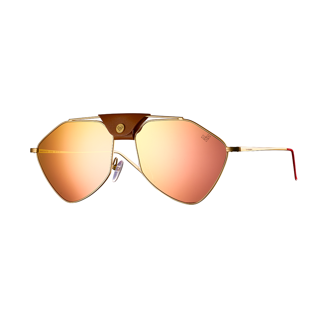LETEC ARMAZON DORADO LENTES ROSA ESPEJADO