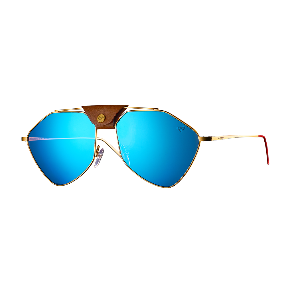 LETEC ARMAZON DORADO LENTES AZULES