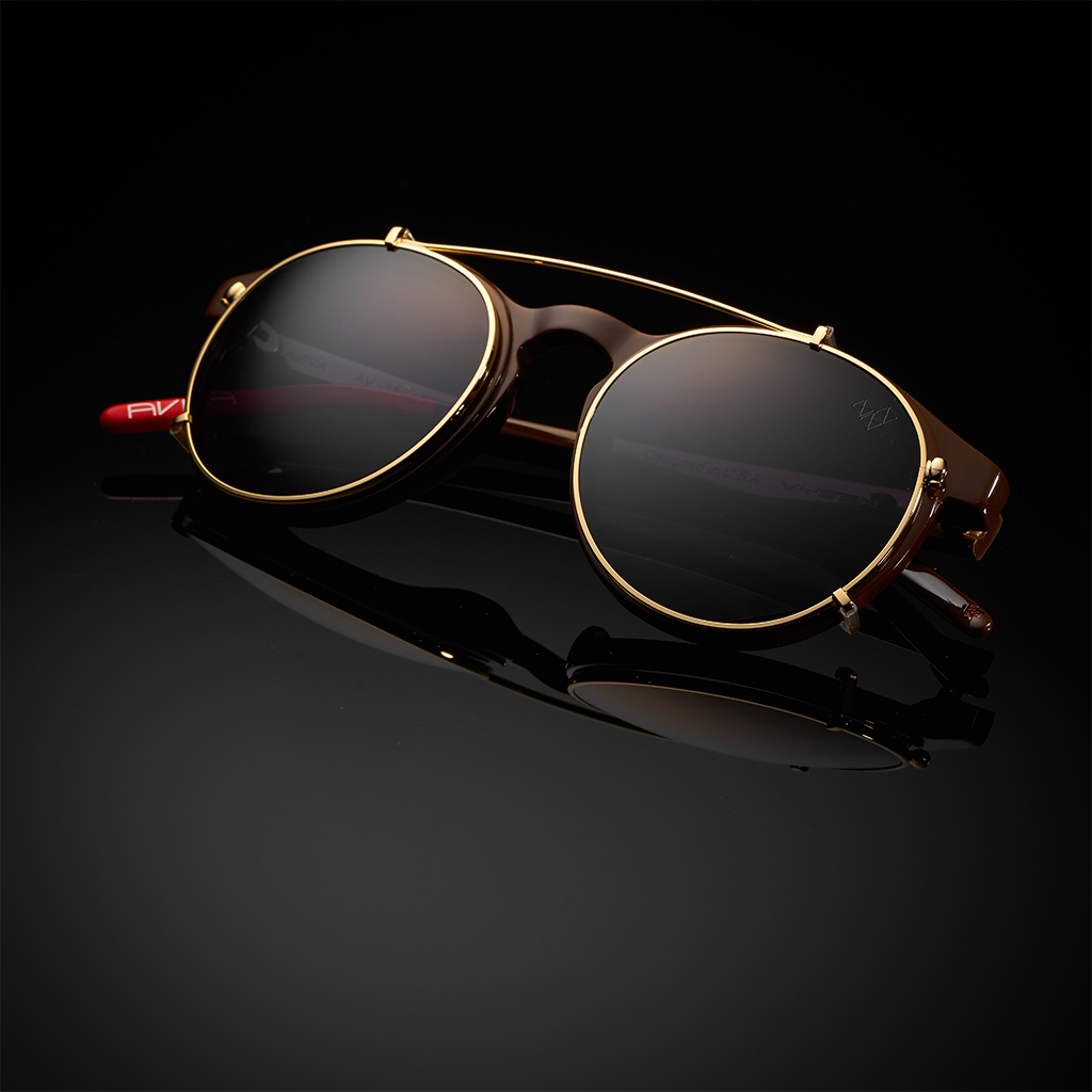 AVIVA CLIP ARMAZON CAFE LENTES NEGROS CLIP DORADO