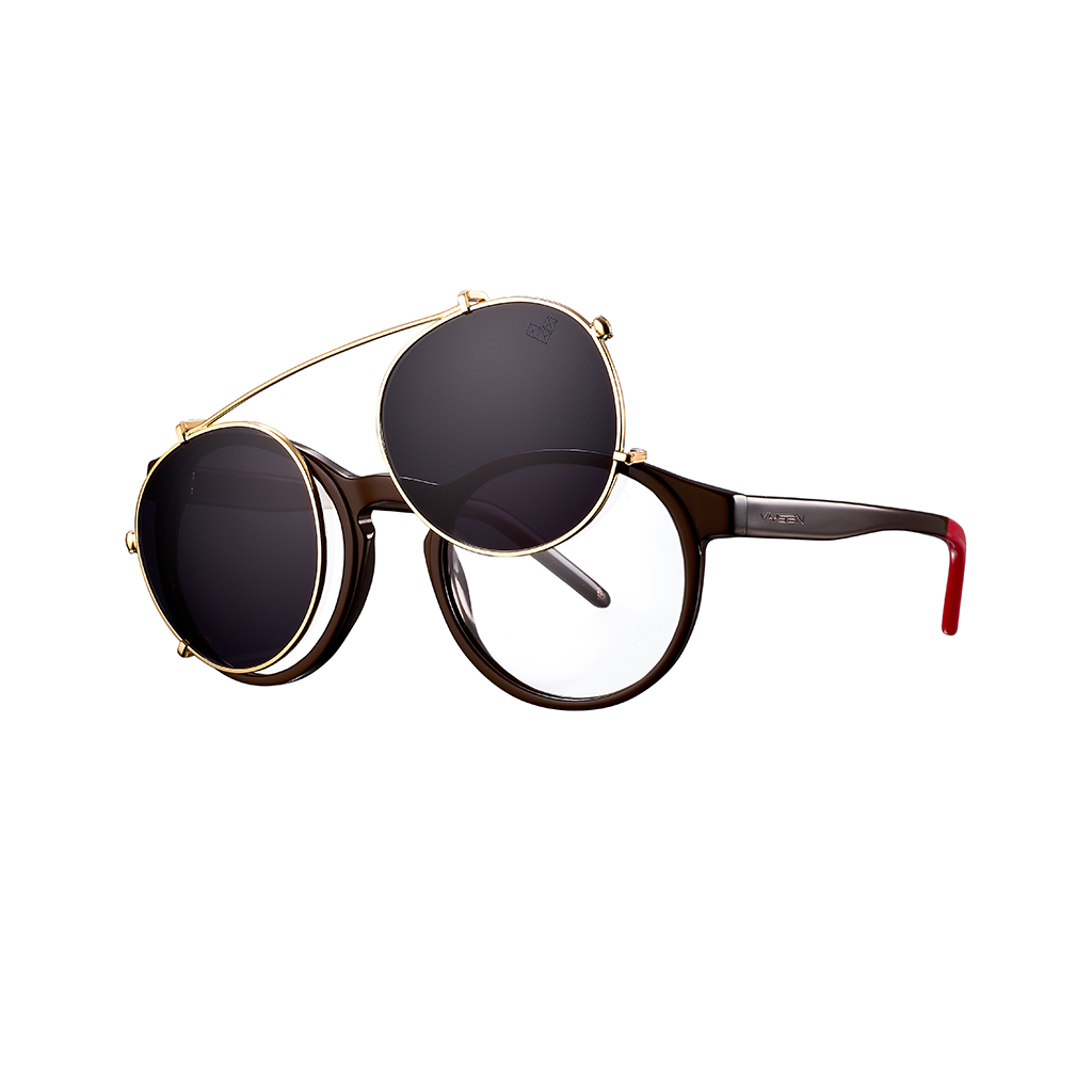 AVIVA CLIP ARMAZON CAFE LENTES NEGROS CLIP DORADO