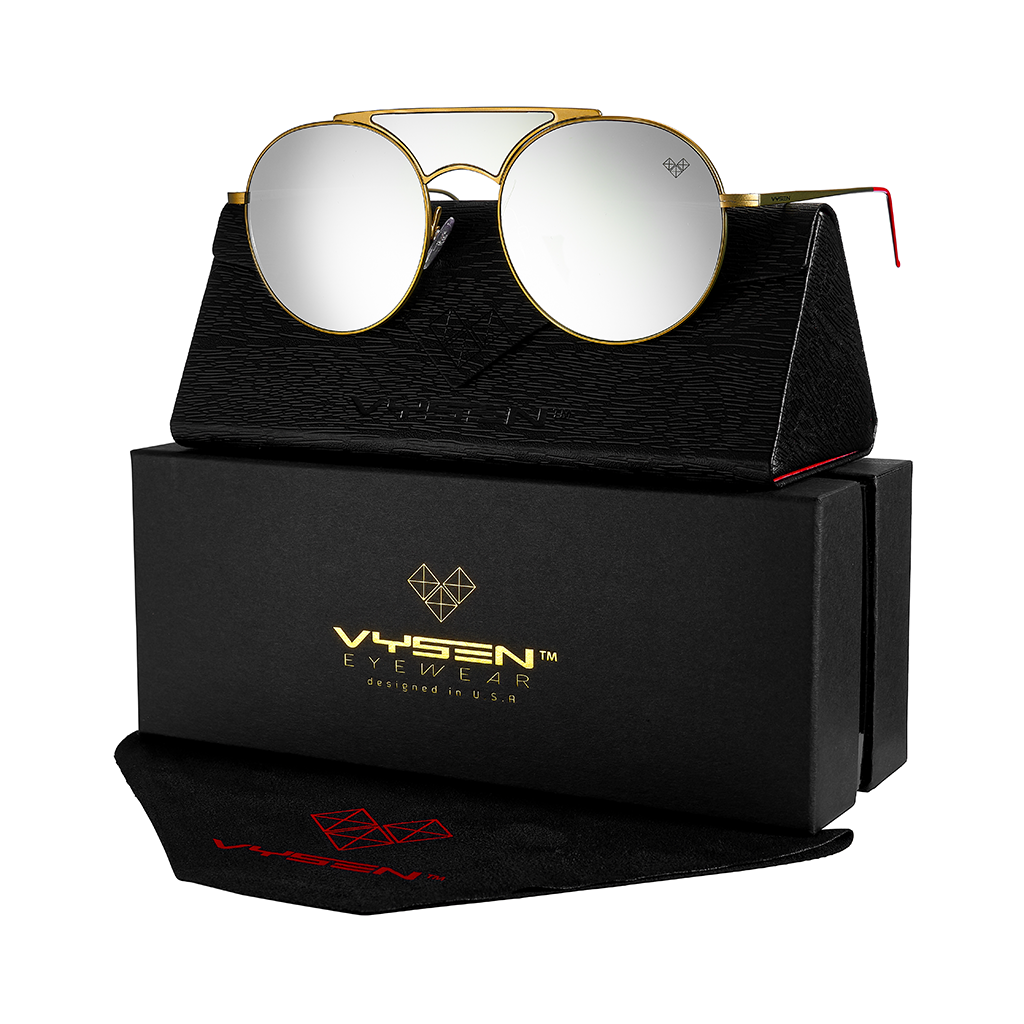 KALAI ARMAZON DORADO LENTES PLATEADOS ESPEJADOS