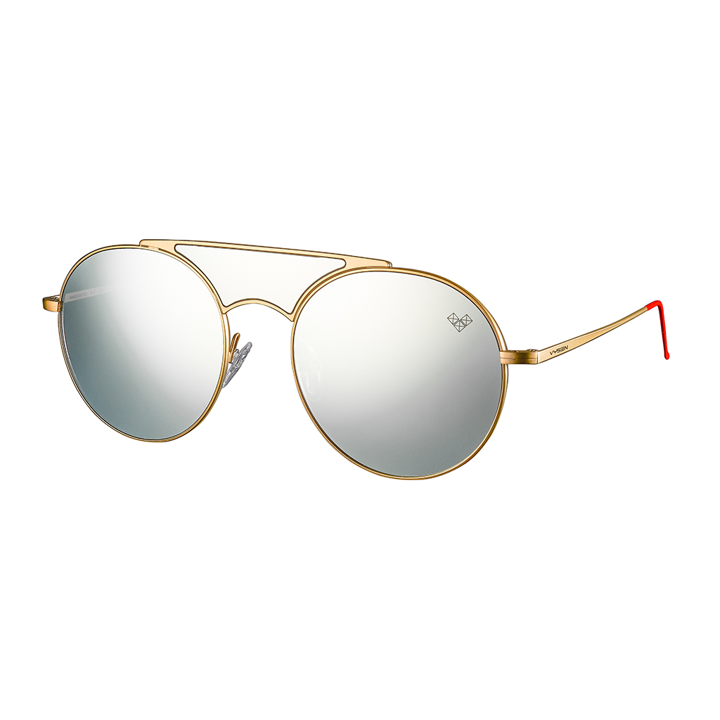 KALAI ARMAZON DORADO LENTES PLATEADOS ESPEJADOS