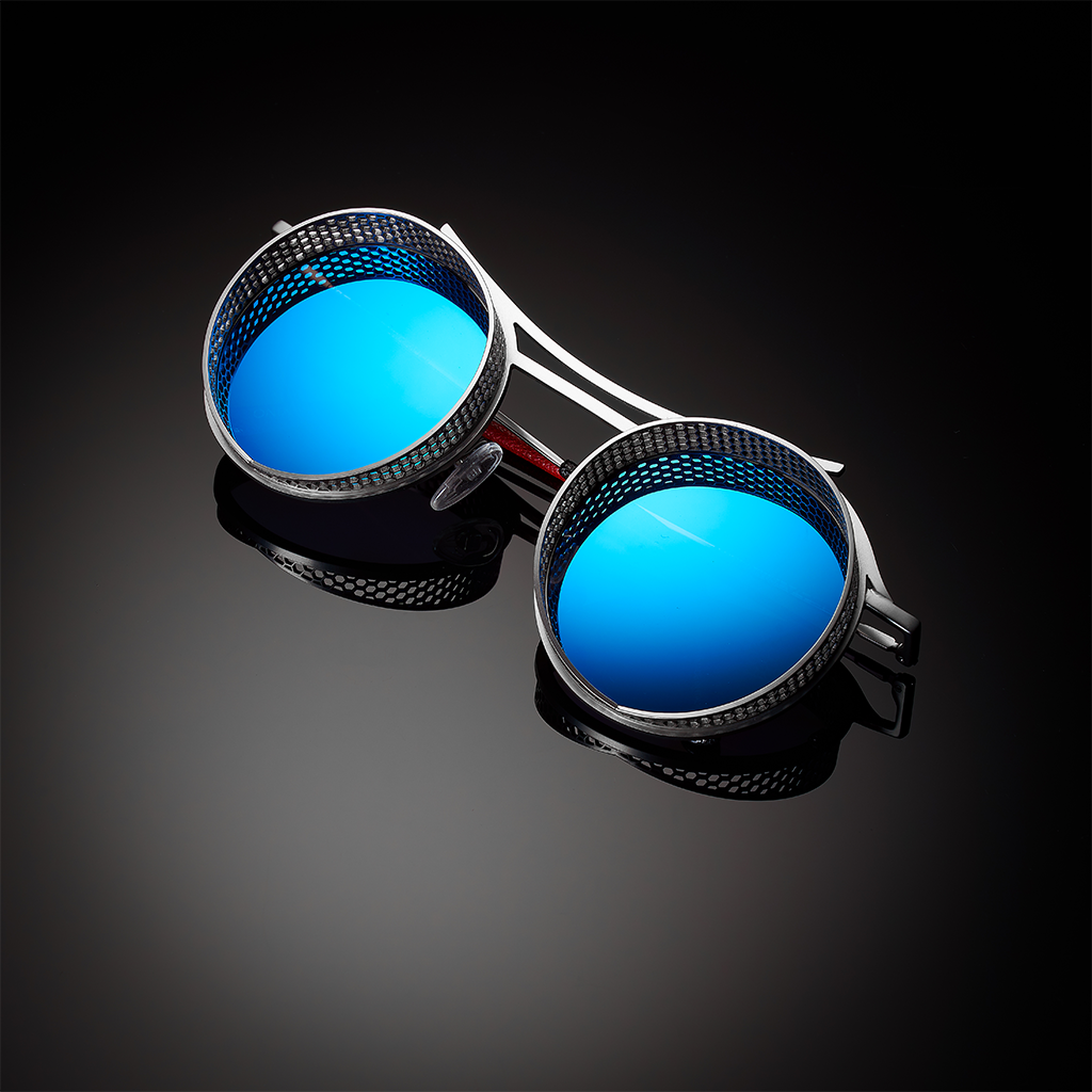 ONIX ARMAZON PLATEADO ANTIGUO LENTES AZULES