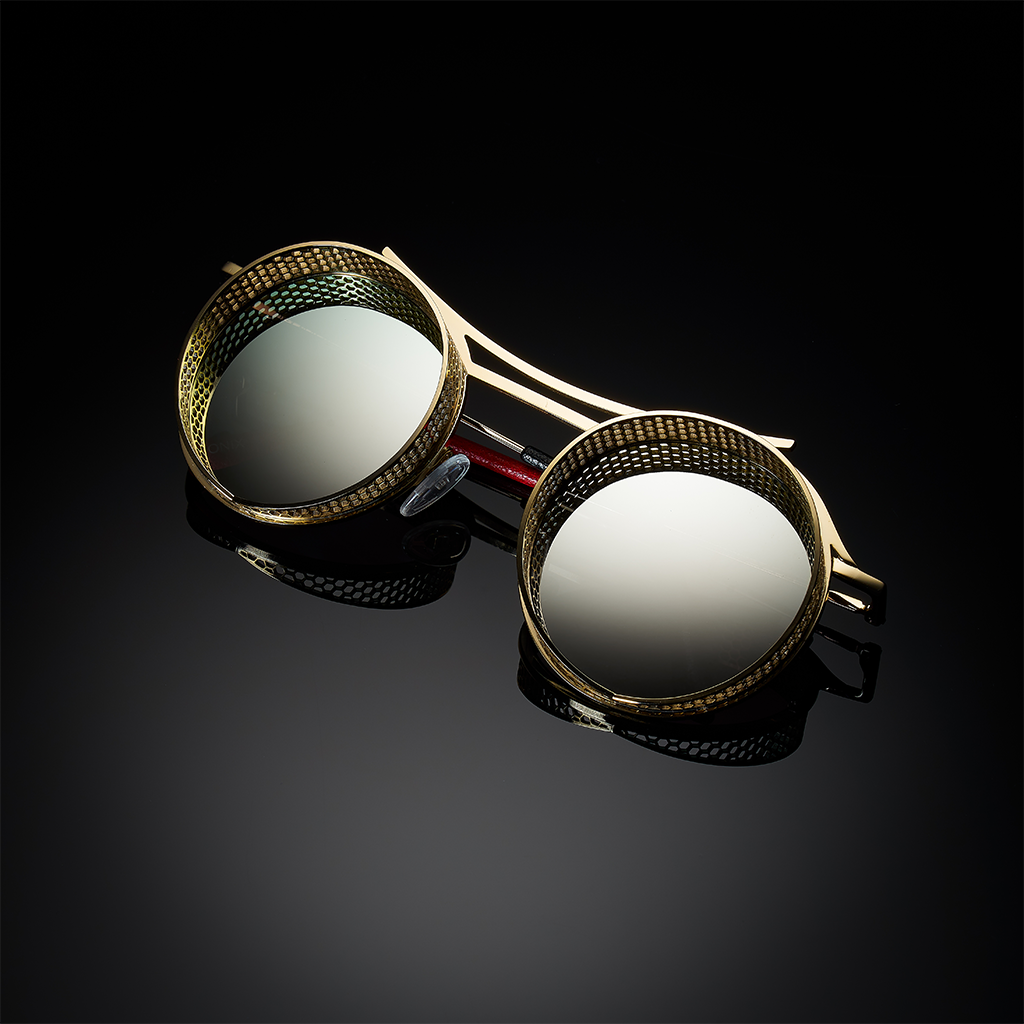 ONIX ARMAZON DORADO LENTES PLATEADOS ESPEJADOS
