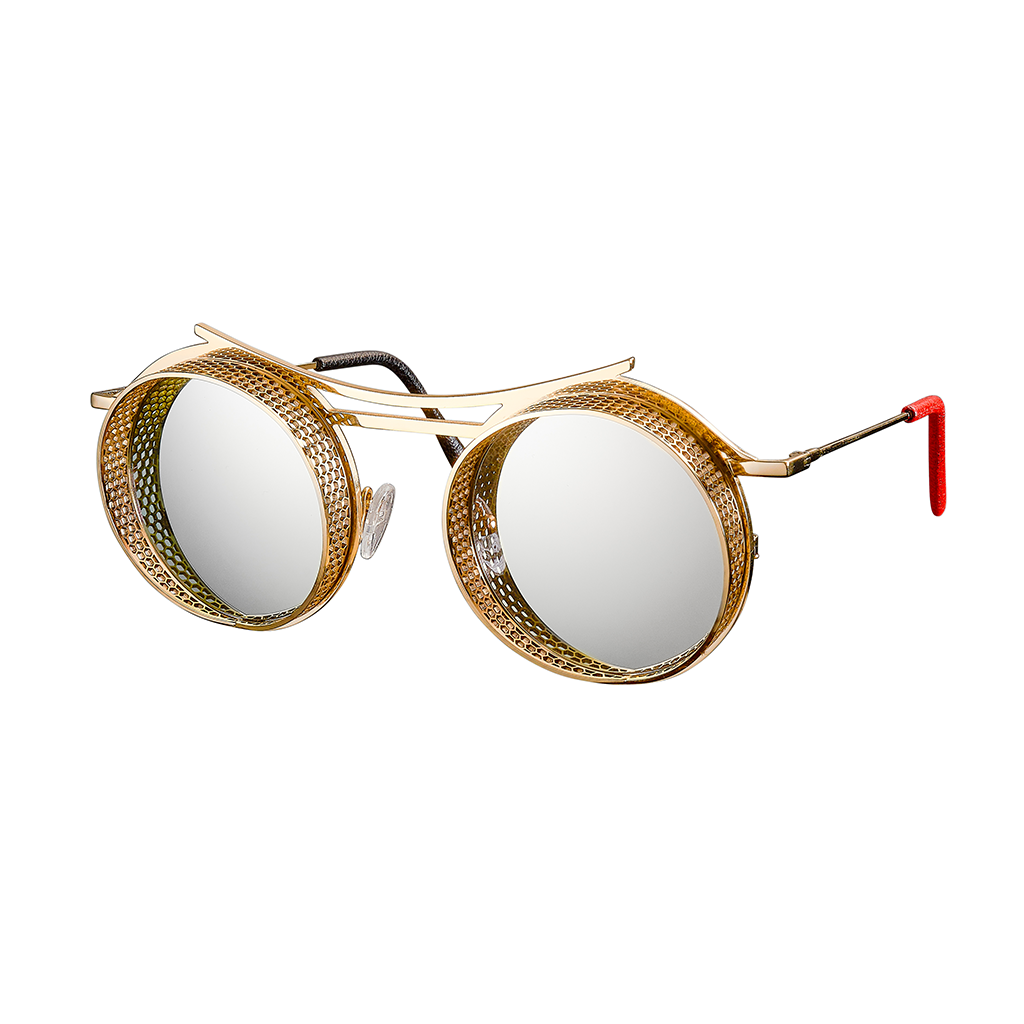 ONIX ARMAZON DORADO LENTES PLATEADOS ESPEJADOS