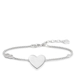 Pulsera de corazón con infinity de Plata