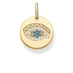 Dije de Disco Ojo de Horus de Baño de oro
