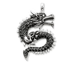 Dije de Dragón de Pavé Negro de Plata