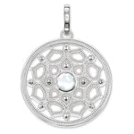 Dije de Loto Blanco Pequeño de Plata