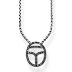Collar de escarabajo negro de Plata
