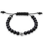 Pulsera de cordón de calavera de Plata