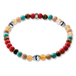 Pulsera roja de calavera de Plata