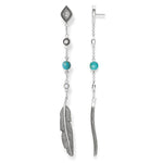 Pendiente de pluma étnica de Plata osc