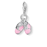 Charm de zapatos rosa de bebe de Plata