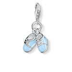Charm de zapatos azul de bebe de Plata