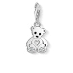 Charm de osito teddy con corazón de Plata