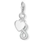 Charm de corazón con infinity de Plata