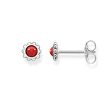 Arete de étnico Rojo de Plata oscurecida