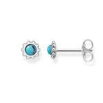 Arete de Étnica Turquesa de Plata osc.
