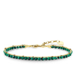 Pulsera verde de Baño de oro