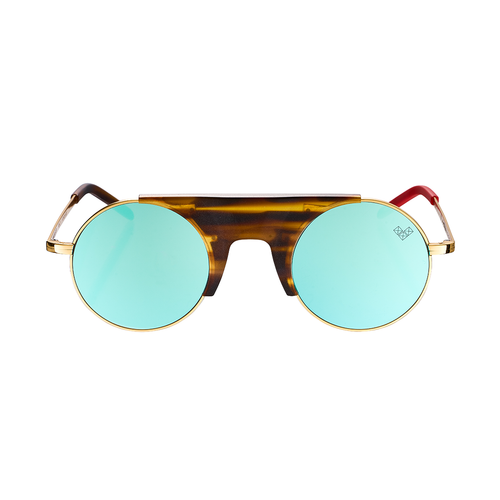 RUBY ARMAZON DORADO LENTES AZUL ESPEJADOS