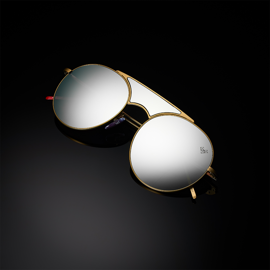 KALAI ARMAZON DORADO LENTES PLATEADOS ESPEJADOS