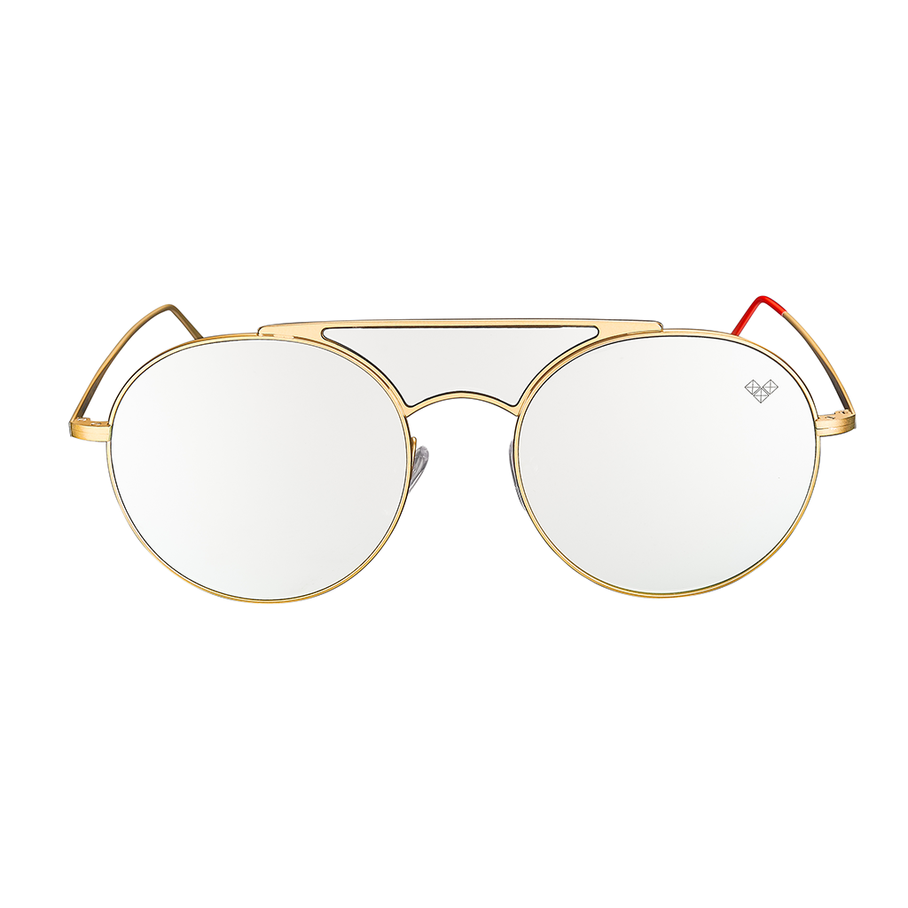 KALAI ARMAZON DORADO LENTES PLATEADOS ESPEJADOS