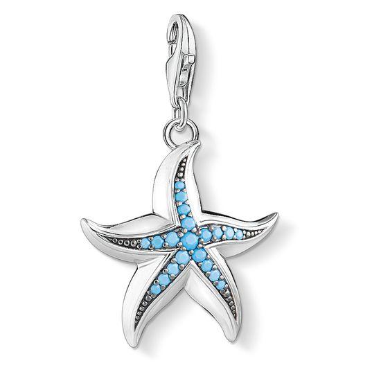Charm Colgante Estrella de Mar Plata / Turquesa