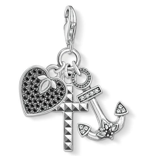 Charm Colgante Cruz, Corazón, Ancla