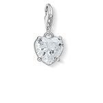 Charm Colgante Corazón con Piedra Blanca