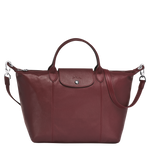 Le pliage Cuir Bolso de Mano M Granate - Luxury Avenue Boutique