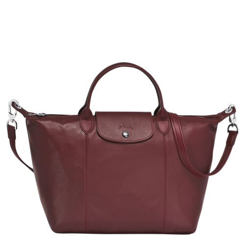 Le pliage Cuir Bolso de Mano M Granate - Luxury Avenue Boutique