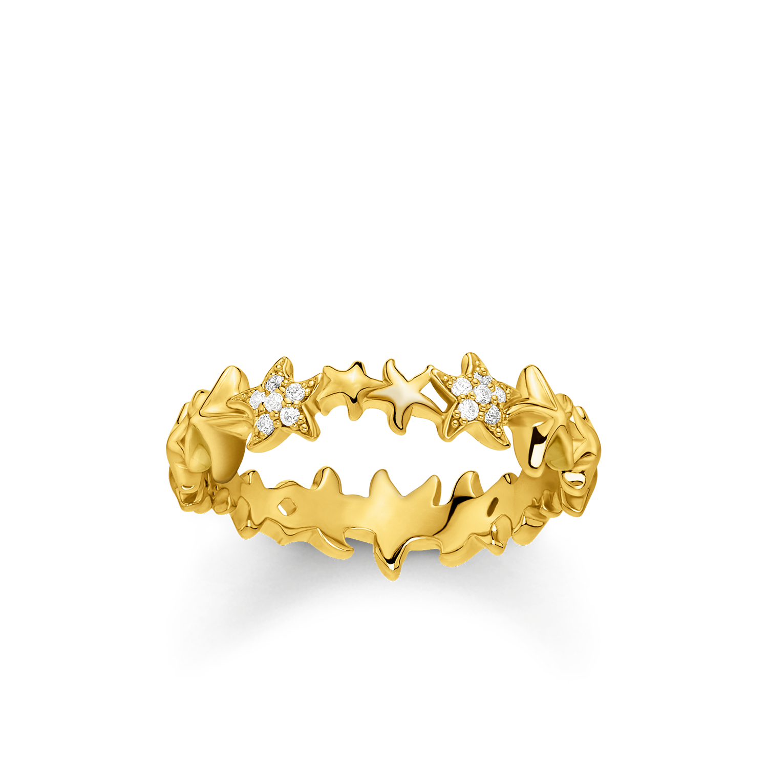 Anillo Estrella de Mar Dorado #52