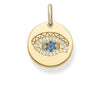 Dije de Disco Ojo de Horus de Baño de oro