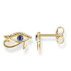 Arete de Ojo de Horus de Baño de oro