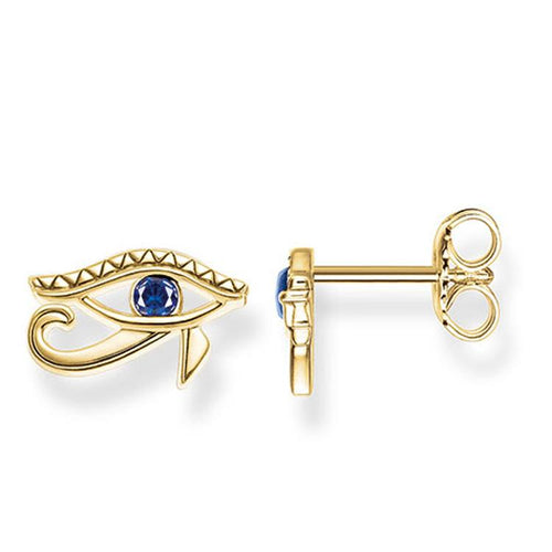 Arete de Ojo de Horus de Baño de oro