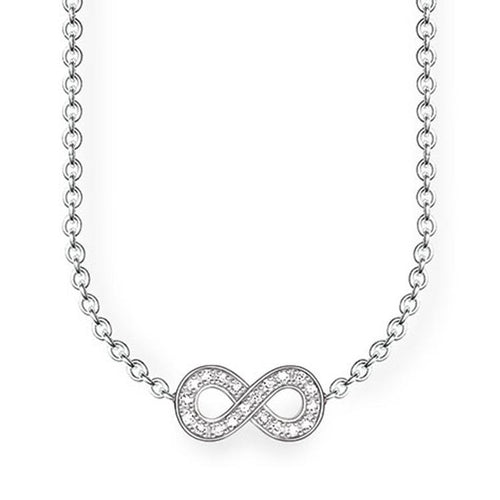 Collar de infinity de Plata con Diamante