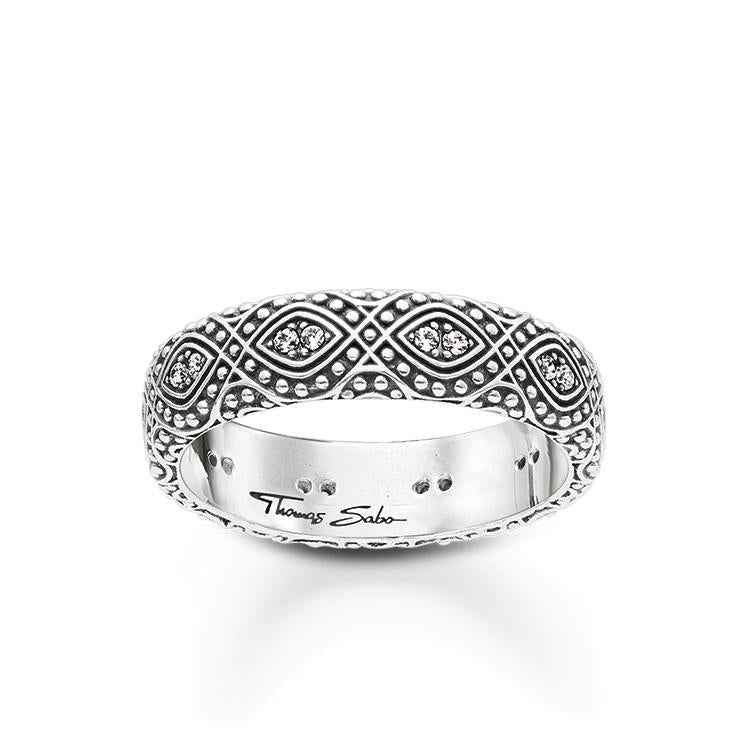 Anillo de Ornamentos de Plata oscurecida