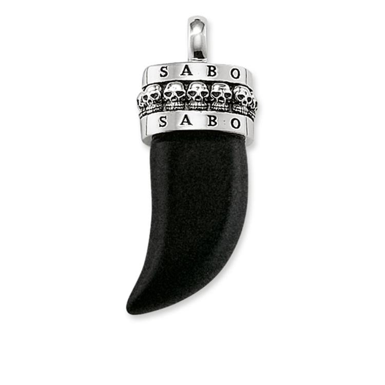 Dije de Colmillo con calavera de Plata
