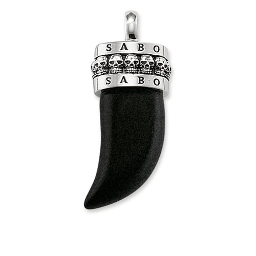 Dije de Colmillo con calavera de Plata