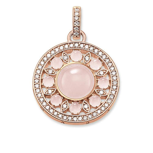 Dije de Ornamento Rosa de Baño de oro rosa
