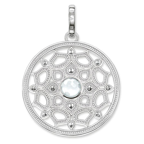 Dije de Loto Blanco Pequeño de Plata