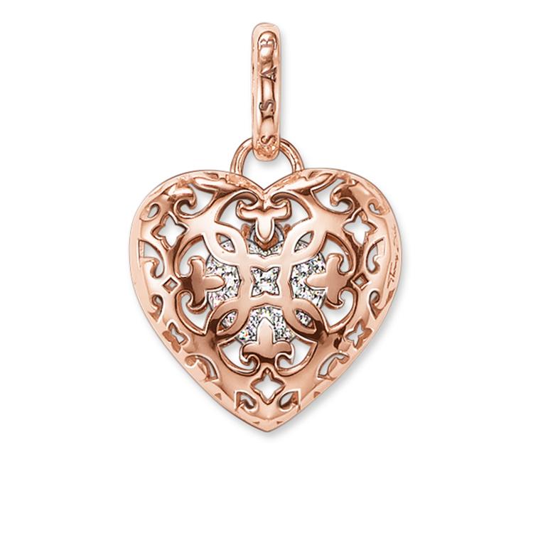 Medallón de Corazón de Baño de oro rosa