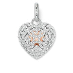Medallón de Corazón de Pavé de Plata