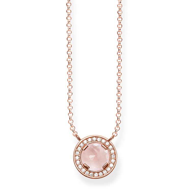 Collar de luz de luna rosa de oro rosa